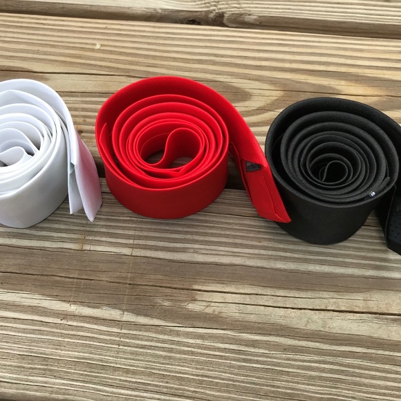 Lot of 3 Ties Men Fashion Tie Red Black White Slim - Picture 2 of 6